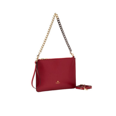 Pochette rettangolo con catena e con polsiera media Cuoieria Fiorentina Alice Cherry