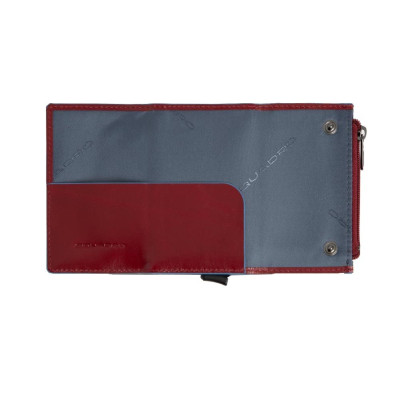 Porta Carte Credito Blue Square Piquadro Rosso  Valigeria.it