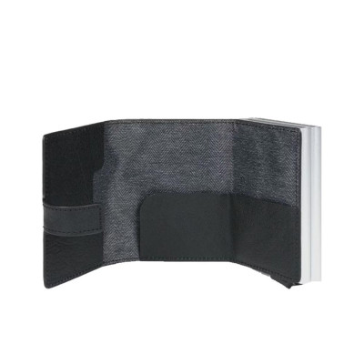 Porta Carte Credito Doppio Black Square Nero  Valigeria.it