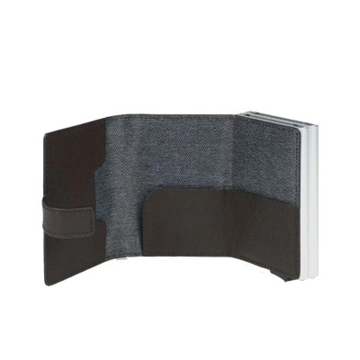 Porta Carte Credito Doppio Black Square Testa Moro  Valigeria.it