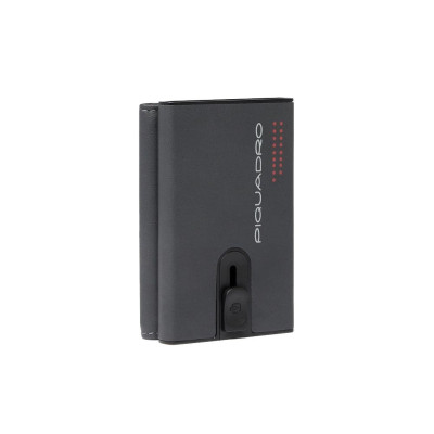Porta carte di credito metal case doppio Rfid Piquadro Urban Grigio/Nero