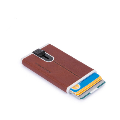 Porta Carte Credito Piquadro Black Square PP4825B3R  Valigeria.it