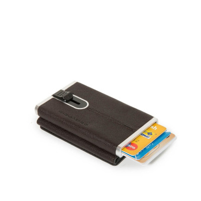 Porta Carte Credito Piquadro Black Square PP4891B3R  Valigeria.it