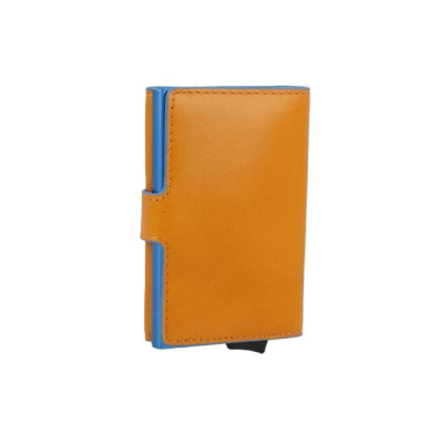 Porta Carte Credito Semplice Blue Square Piquadro Rosso  Valigeria.it