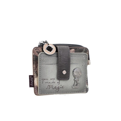 Porta carte di credito con zip e patta piccolo Anekke Manifesto Multicolor