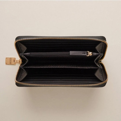 Portafoglio donna cerniera semplice grande op camoscio Borbonese Op Naturale