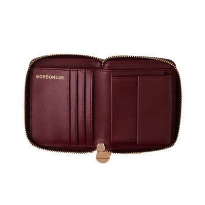 Portafoglio donna cerniera semplice medio Borbonese Merlot