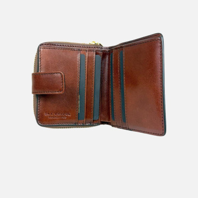 Portafoglio donna cerniera semplice medio The Bridge Marrone/Oro