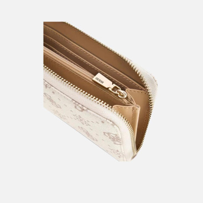 Portafoglio donna cerniera semplice medio Guess Emilie Vanilla Logo