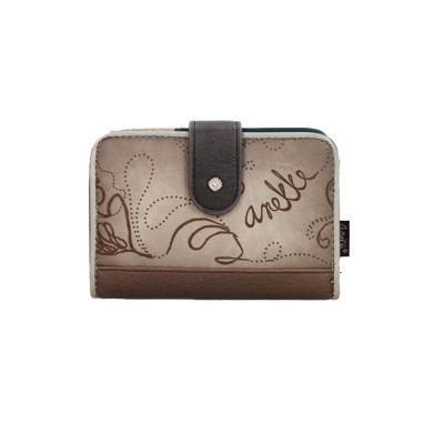 Portafoglio donna orizzontale con patta medio Anekke Real Multicolor
