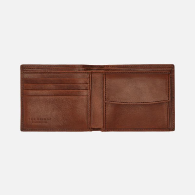 Portafoglio uomo orizzontale semplice The Bridge Vespucci Marrone/Oro