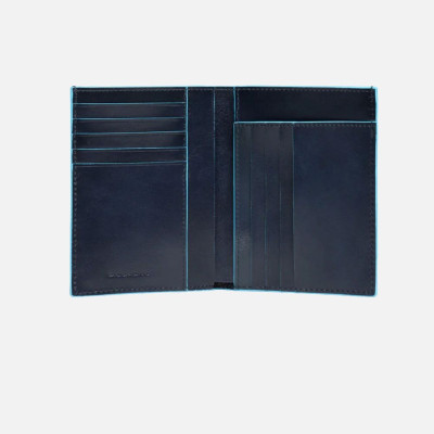 Portafoglio Uomo verticale con scomparti per banconote, carte di credito e documenti | Piquadro Blue Square | PU1393B2-Blu2