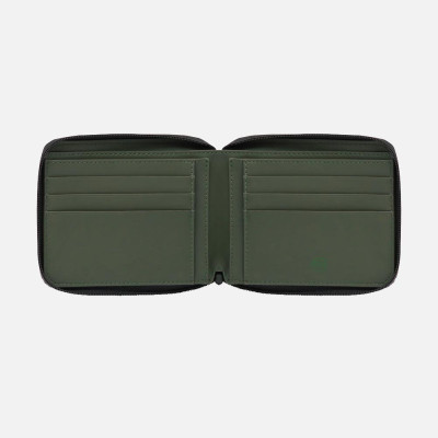Portafoglio uomo zip around orizzontale chiusura con zip Piquadro Corner 2.0 Verde Scuro