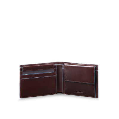 Portafoglio Uomo Orizzontale Semplice con Volantino Staccabile | Piquadro Blue Square | PU4188B2R-Mogano