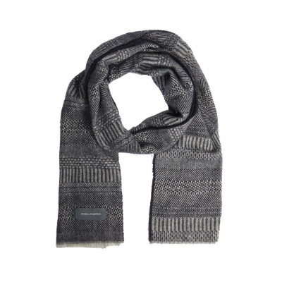Sciarpa uomo in lana Piquadro Blu/Grigio 