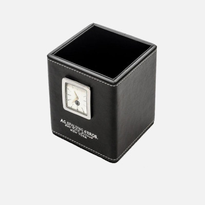 Scrivania accessorio porta penne con orologio A.G Spalding&bros. Nero