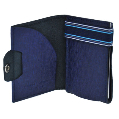 Porta Carte di Credito a Libro | Slide Rfid | SLIDESAFF-Blue Navy