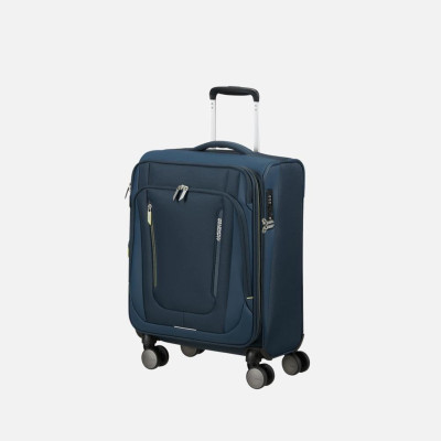 Trolley morbido 55cm 4 ruote cabina espandibile American Tourister Wanderlite Dark Navy