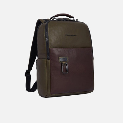 Zaino business porta computer 15.6 con cavo antifurto Piquadro Harper Verde/Testa Moro