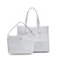 Borsa Donna Shopping Media Quadrata con Scritta Grande Guess White