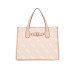 Borsa donna due manici quadrata Izzy Guess HWOQ8654220-Sand Logo Valigeria-it