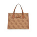 Borsa donna due manici quadrata Izzy Guess HWOS8654220-Latte Logo Valigeria-it