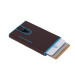Porta carte credito metal case Piquadro Blue Square Mogano Valigeria-it