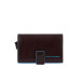 Porta Carte Credito Semplice Blue Square Piquadro Mogano  Valigeria.it
