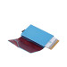 Porta Carte Credito Semplice Blue Square Piquadro Rosso  Valigeria.it