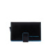 Porta carte di credito metal case Piquadro Blue Square Nero Valigeria-it